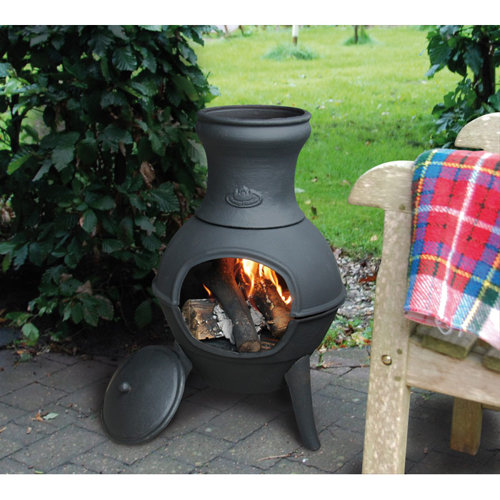 Millwood Pines Houk Cast Iron Wood Burning Chiminea & Reviews Wayfair